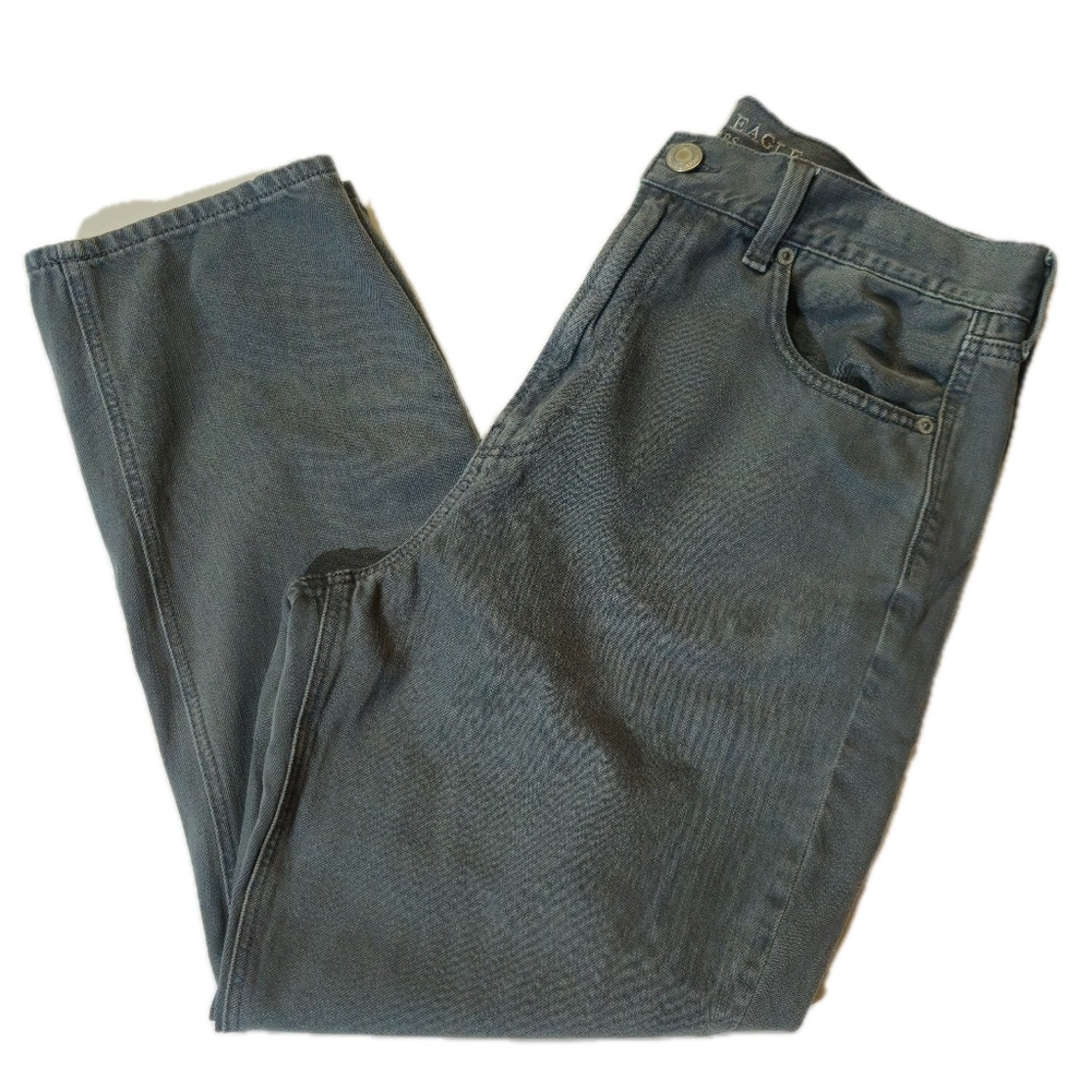 American Eagle Jeans Womens 14‎ Short Gray Mom Jean High Rise 100% Cotton Casual